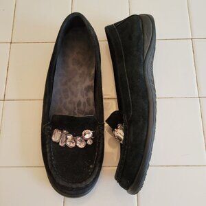 Vionic‎ 9 Black Leather Loafers Comfort Shoes PACIFIC CHARM